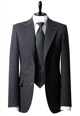 Libbon Boutonnier Check Suit부토니에 체크 슬림수트 (네이비)52(L)SET