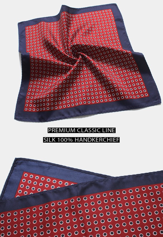 Classic Dot Navy &amp; Red Handkerchief도트 네이비&amp;레드 행커치프