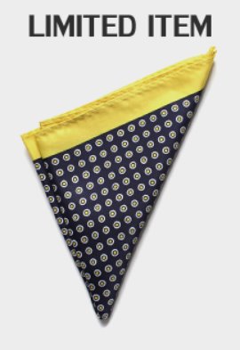 Classic Dot Yellow &amp; Navy Handkerchief도트 옐로우&amp;네이비 행커치프